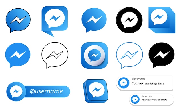 14 messenger facebook fb paquete de iconos de redes sociales