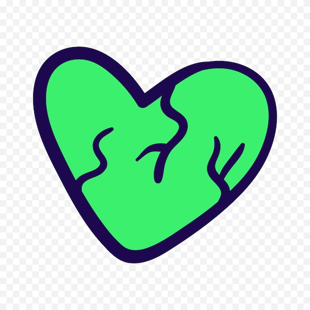 1431 Dibujo de corazón dibujado a mano en fondo blanco
