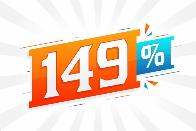 Vector 149 de descuento comercialización de banner promoción 149 por ciento de ventas diseño promocional