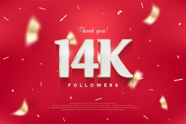 14k elegante y lujoso diseño de fondo vectorial gracias por los seguidores