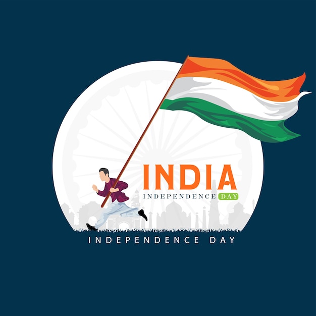 15 de agosto Día de la Independencia de la India La libertad de la independencia de la India Ilustración vectorial