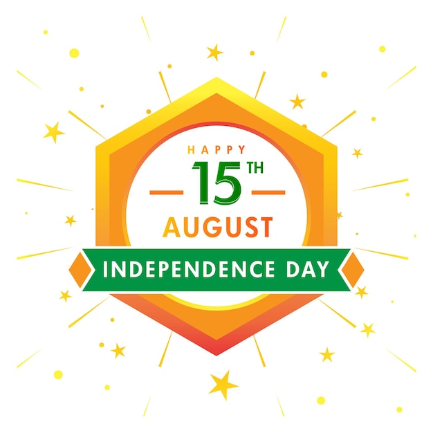 15 de agosto logotipo del concepto del día de la independencia de la india, sello, signos, símbolos
