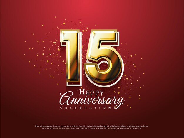 15 aniversario con números dorados combinados
