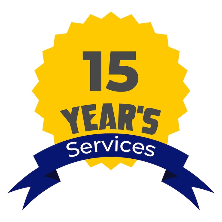 Vector 15 años de servicio