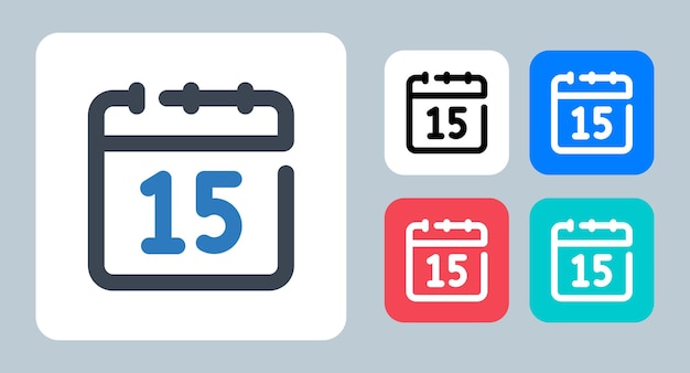 15 días icono vector ilustración línea contorno iconos