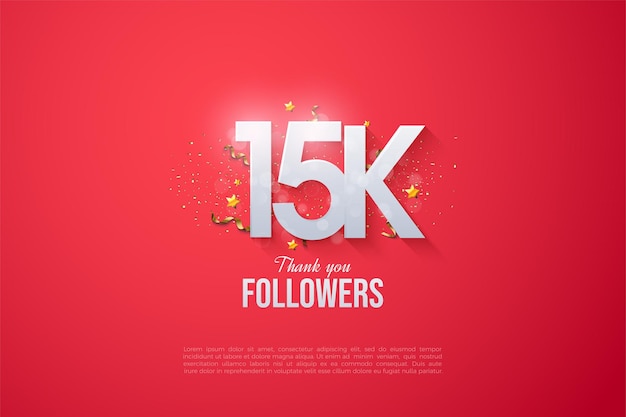 15 mil seguidores con números blancos brillantes.