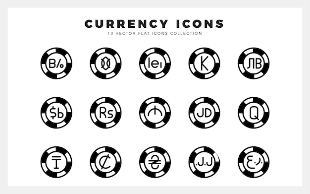 Vector 15 moneda ilustración vectorial del paquete de iconos de relleno lineal