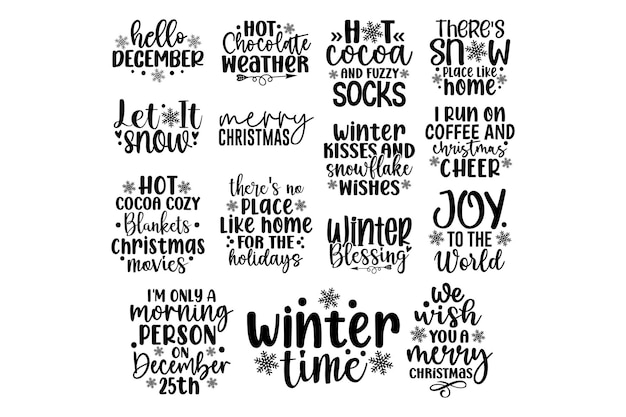 15 Navidad de invierno SVG Bundle