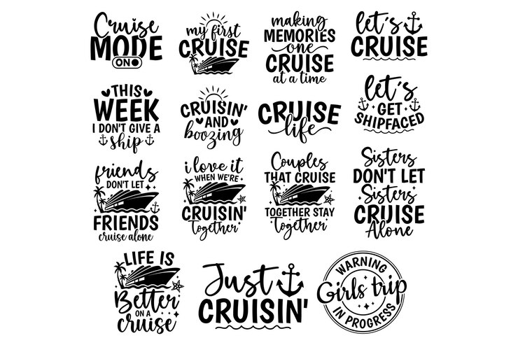 Vector 15 paquetes de svg de crucero