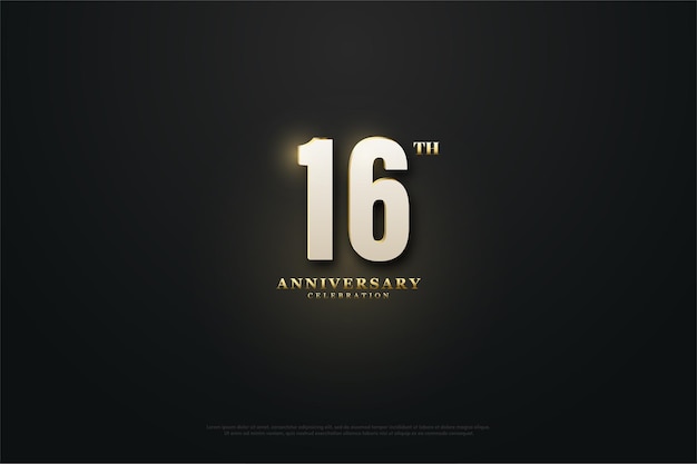 16 ° aniversario con ilustración de número iluminado