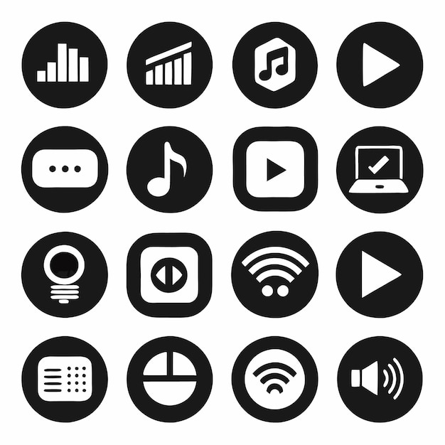 16 Iconos de colores diferentes Logotipo realista de un color Íconos de música SoundCloud Spotify Música de YouTube