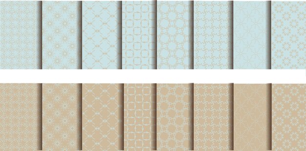 16 Patrón de impresión de diseño gráfico geométrico abstracto de costura sin costuras Vector Premium