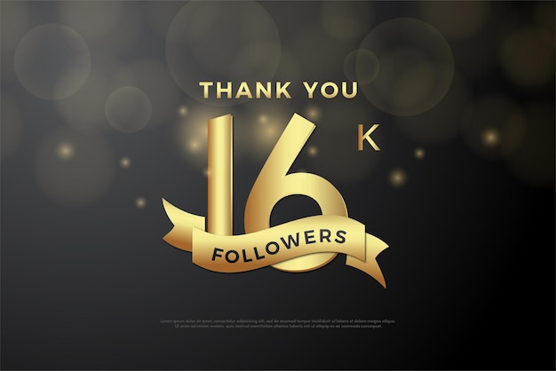 16k seguidores con efecto brillante completo.