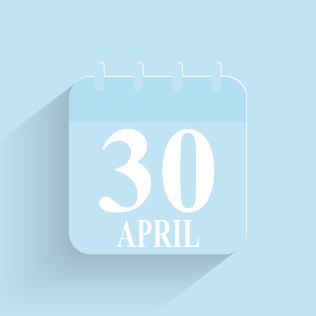 17 de abril Icono de calendario diario Fecha y hora Día Mes Vacaciones Diseño plano Ilustración vectorial