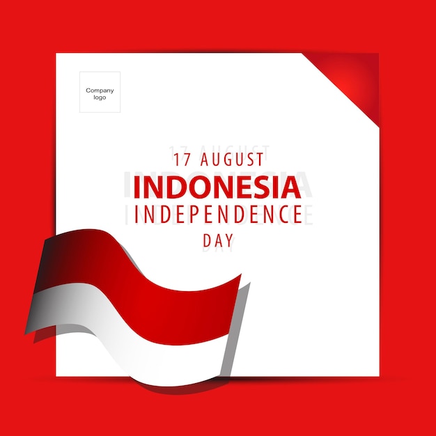 17 de agosto Día de la Independencia de Indonesia con la bandera de Indonesia