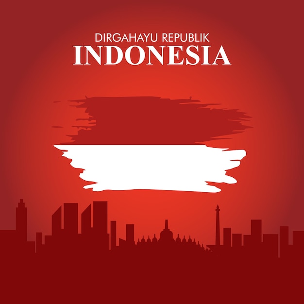17 de agosto Día de la independencia de Indonesia ilustración vectorial Feliz día de la independencia de Indonesia