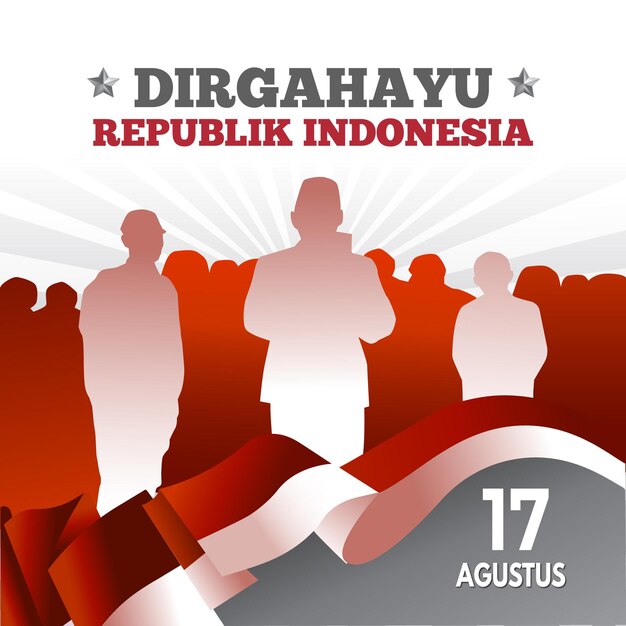 17 de agosto feliz día de la independencia de indonesia banner