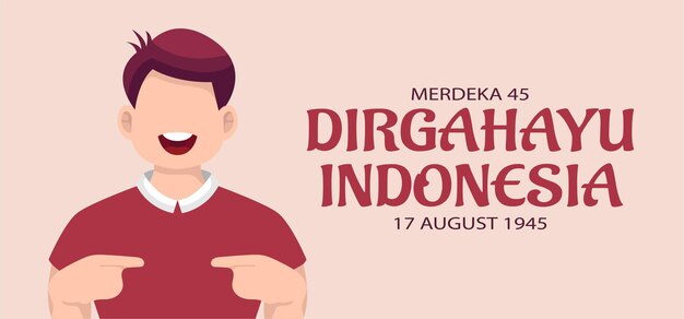 17 de agosto plantilla del día de la independencia de indonesia. Ilustración vectorial