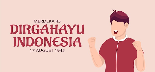 17 de agosto plantilla del día de la independencia de indonesia. Ilustración vectorial