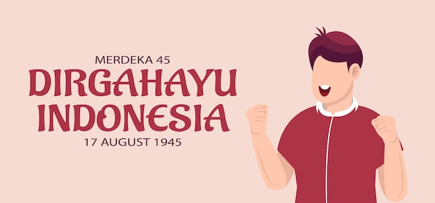 Vector 17 de agosto plantilla del día de la independencia de indonesia. ilustración vectorial