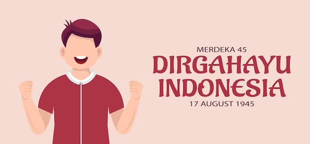 17 de agosto plantilla del día de la independencia de indonesia. Ilustración vectorial