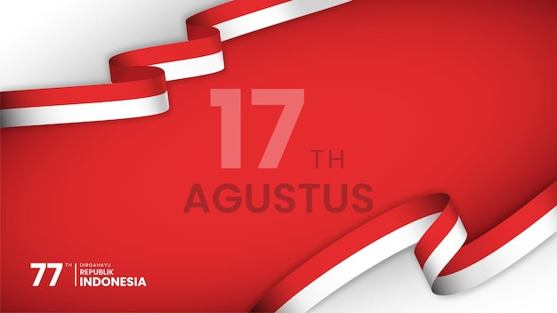 17 Agustus 77th Día de la Independencia de Indonesia Espacio de copia de fondo