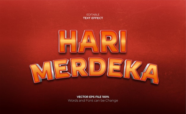 17 Agustus Hari merdeka Indonesia efecto de texto