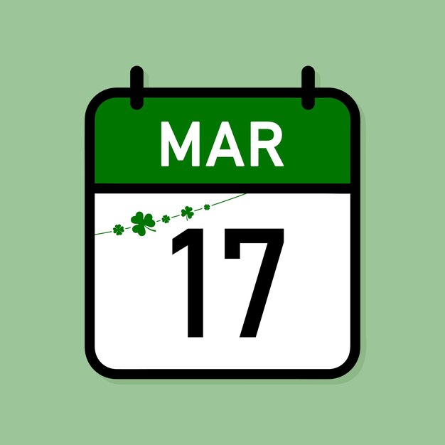 17 de marzo fecha del calendario celebración del día de san patricio fecha de vacaciones en el calendario de escritorio