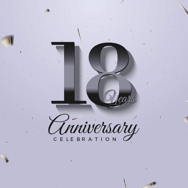 18 aniversario con números brillantes
