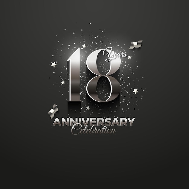 18 aniversario con números en la oscuridad