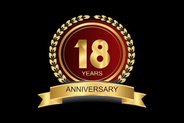 18 años aniversario vector icono logo Elemento de diseño con estilo gráfico moderno