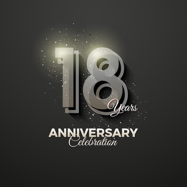 18 con ilustración de número