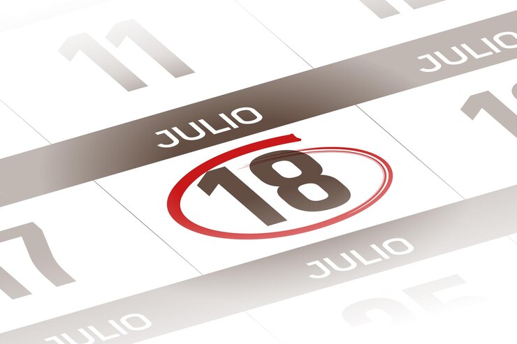 Vector 18 de julio ilustracion del dia calendario español