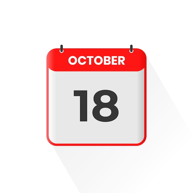 18 de octubre icono de calendario 18 de octubre calendario fecha mes icono ilustrador vectorial