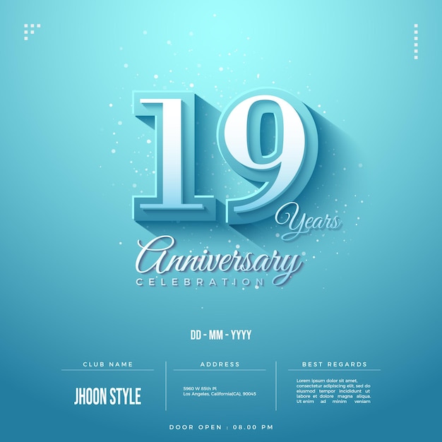 19 aniversario con una pizca de purpurina brillante