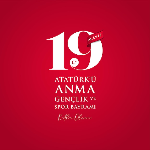 19 mayis Ataturk'u Anma, Genclik ve Spor Bayrami. 19 de mayo Conmemoración de Ataturk, Juventud y Deporte.