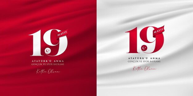 19 mayis Ataturk'u Anma, Genclik ve Spor Bayrami. 19 de mayo Conmemoración de Ataturk, Juventud y Deporte.