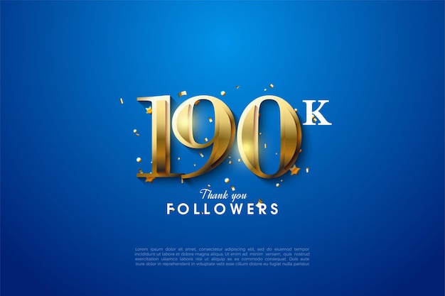 190k seguidores con ilustración de números dorados