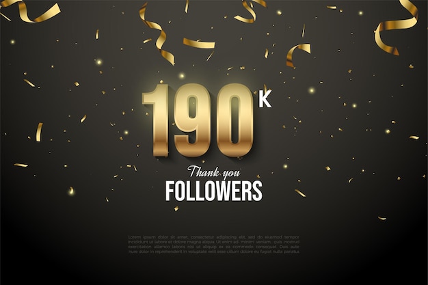 190k seguidores con números y caída de cinta dorada.