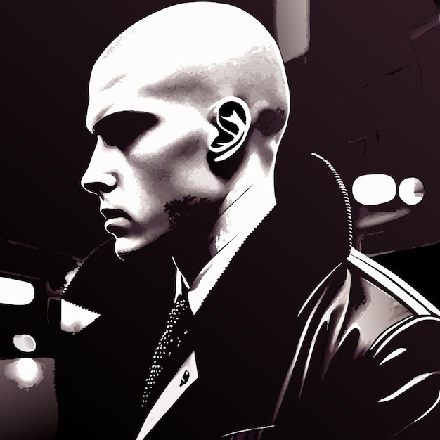1990 fotografía de skinheads en las calles ilustración vectorial cinematográfica