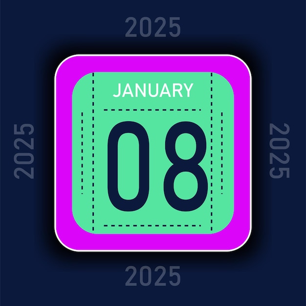 2 Color Calendario del mes de enero de 2025