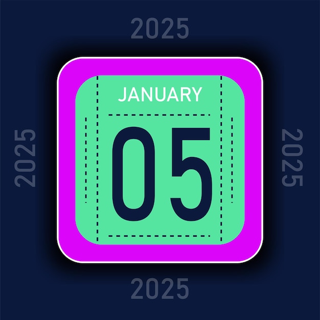 2 Color Calendario del mes de enero de 2025