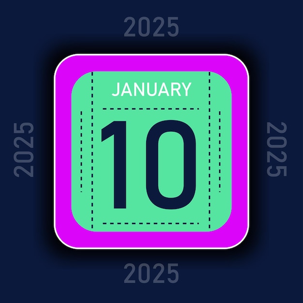 2 Color Calendario del mes de enero de 2025