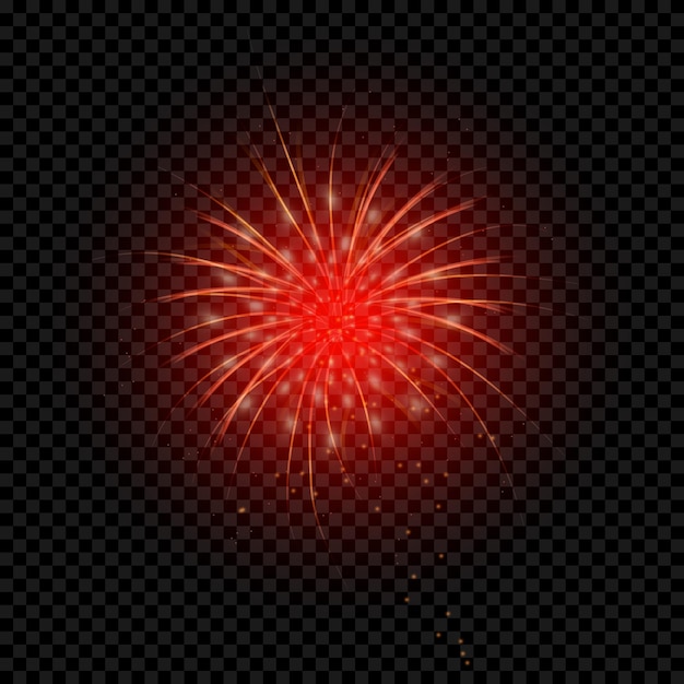 2 Ilustración brillante de fuegos artificiales sobre un fondo transparente