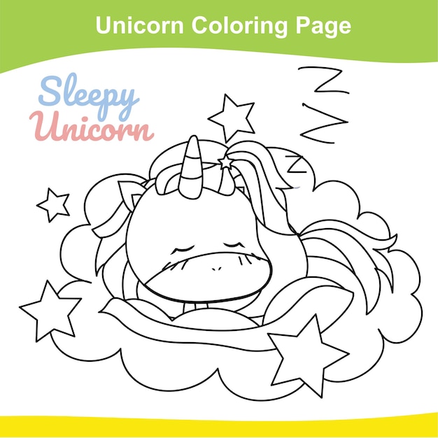 2 página para colorear de unicornio