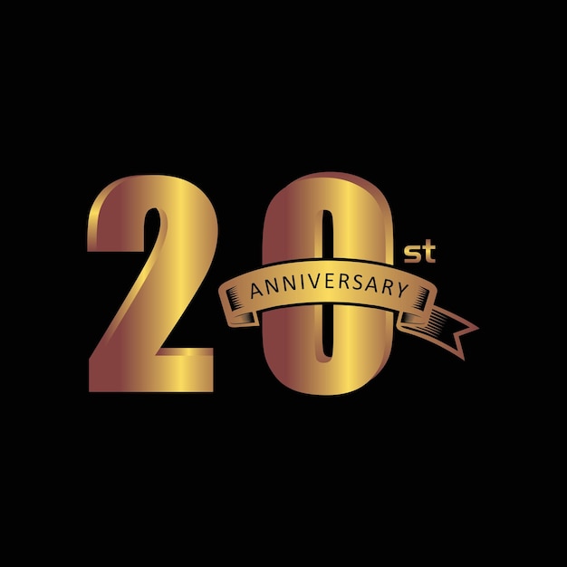 20 aniversario Vector edición de oro sobre fondo negro