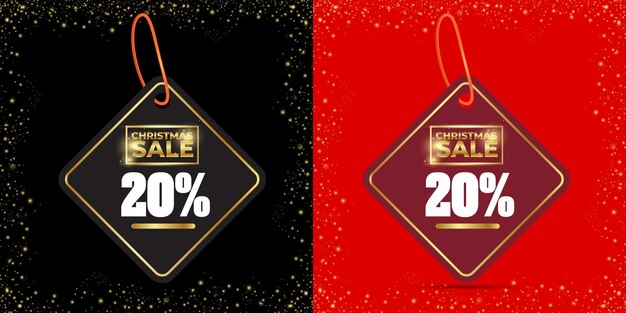 20 por ciento de descuento en la plantilla de diseño de banner de venta de Navidad