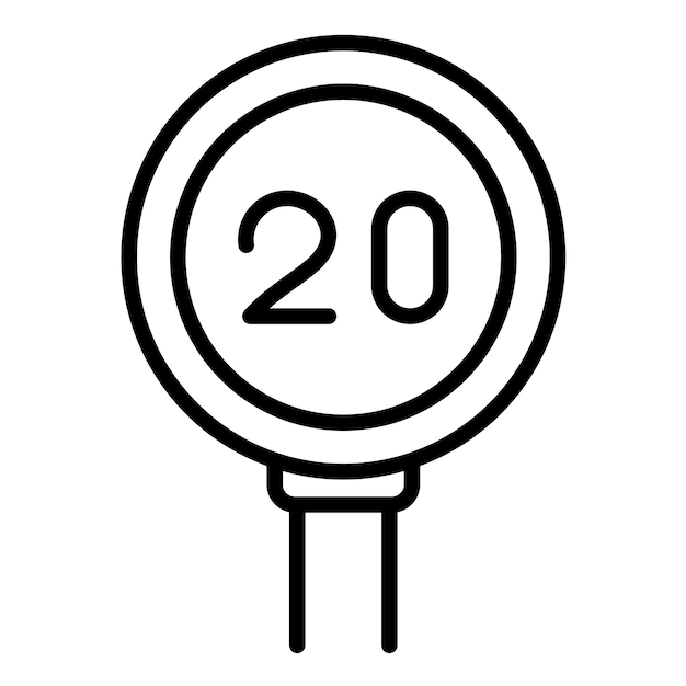 20 Estilo de ilustración del vector del límite de velocidad