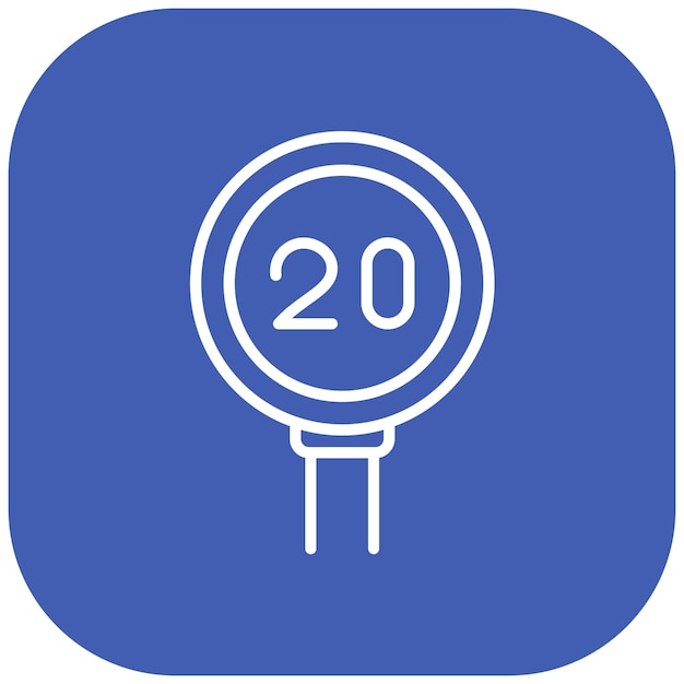 20 Estilo de ilustración del vector del límite de velocidad