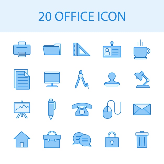 20 icono de la oficina